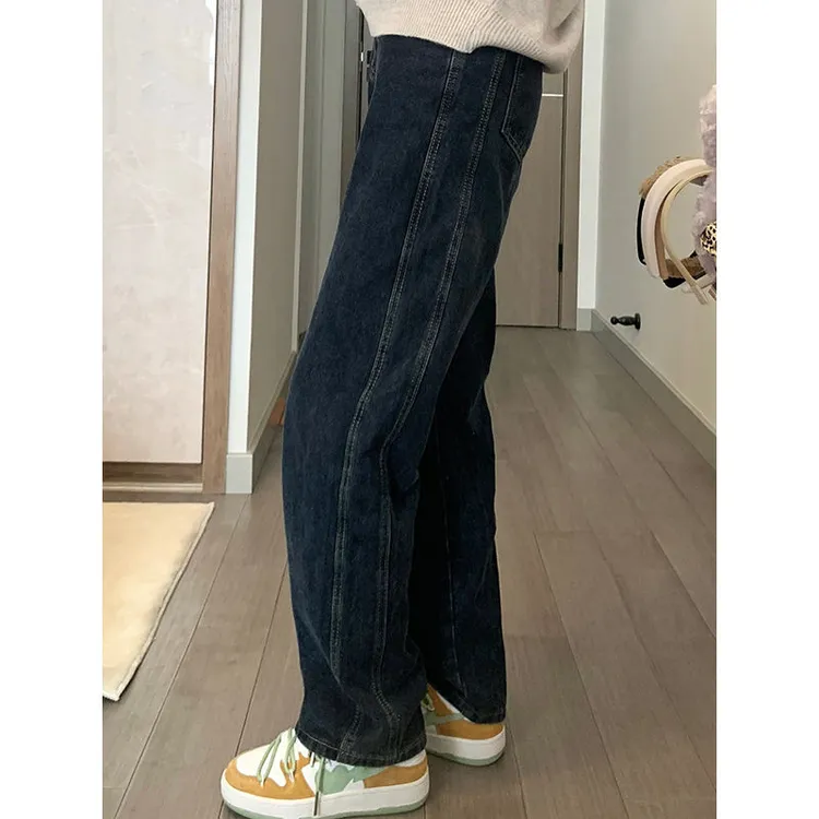 300斤特大码直筒牛仔裤女夏季新款胖mm宽松显瘦梨型身材阔腿长裤