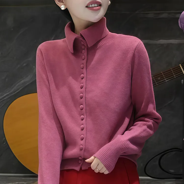 绝美巨好看的高领针织衫女装秋冬新款可外穿修身减龄潮流小众毛衣