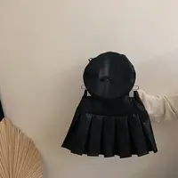【安安家】女童韩系2025新款秋冬季皮裙百褶裙中小童潮R25693