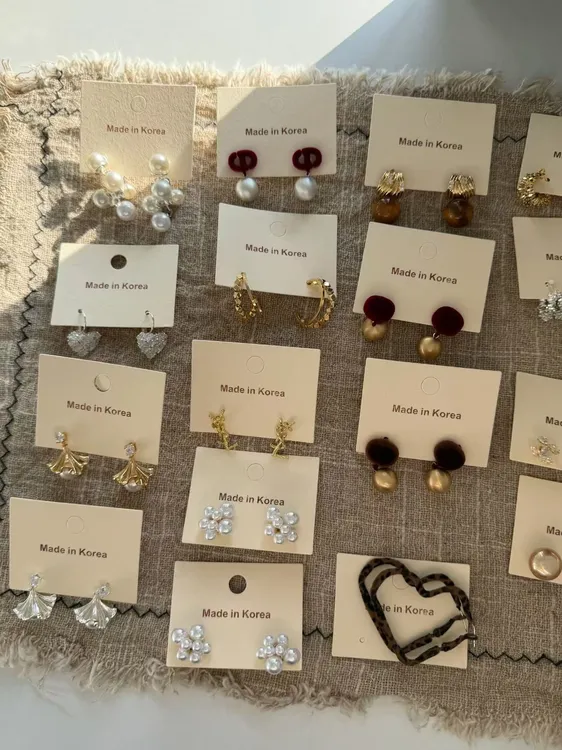 铜合金锆石耳饰 轻奢气质耳饰