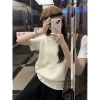 J-390935#韩系氛围感叠穿镂空马甲背心