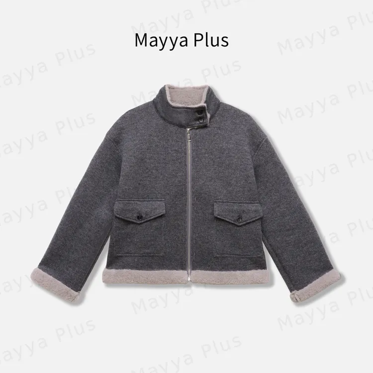 【温暖拾光】Mayya Plus麦芽定制小众显瘦毛茸茸加绒外套女32547501