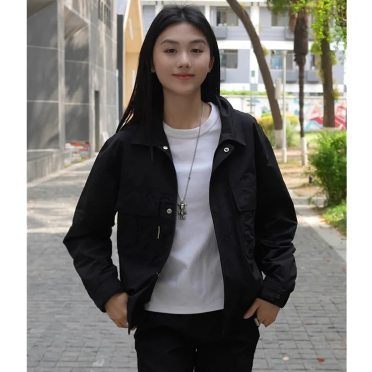 春秋款男士休闲翻领夹克韩版春季百搭工装外套男潮流时尚帅气上衣