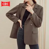 CBC咖色西装外套女2025年新款韩版时尚休闲显瘦小个子小西服上衣