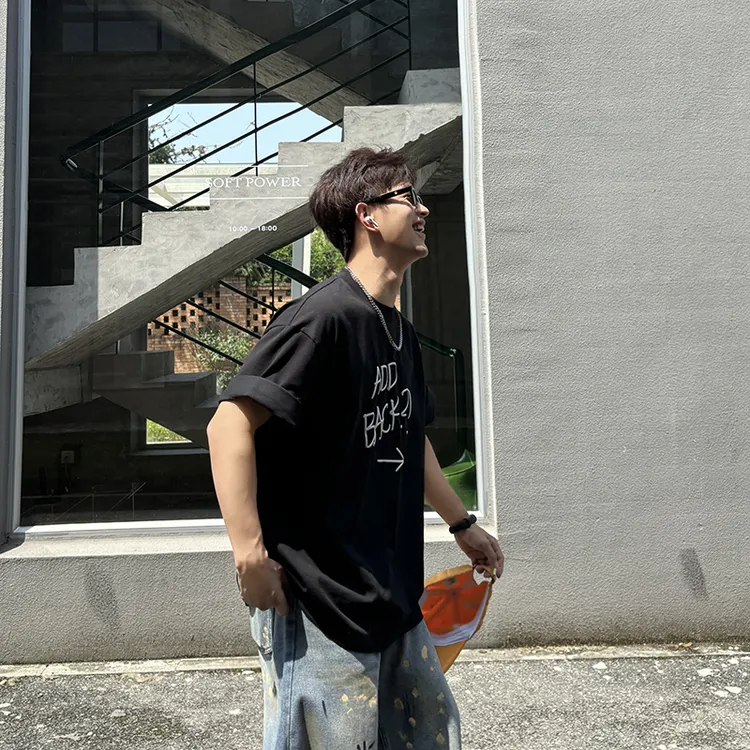 PPF Studio小众设计感潮牌美式夏宽松男黑色情侣印花字母短袖t恤