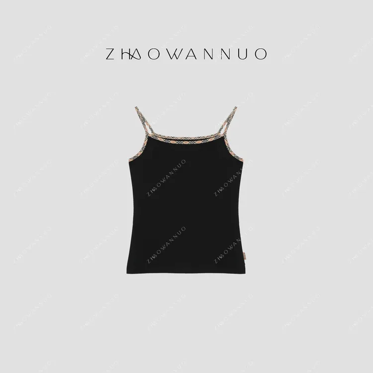 ZHAO WANNUO 丨25新款格纹撞色显瘦吊带背心NC0831