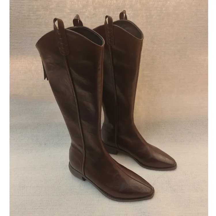 IEF/爱依服2025新款时尚骑士百搭秋冬女尖头粗跟长筒靴