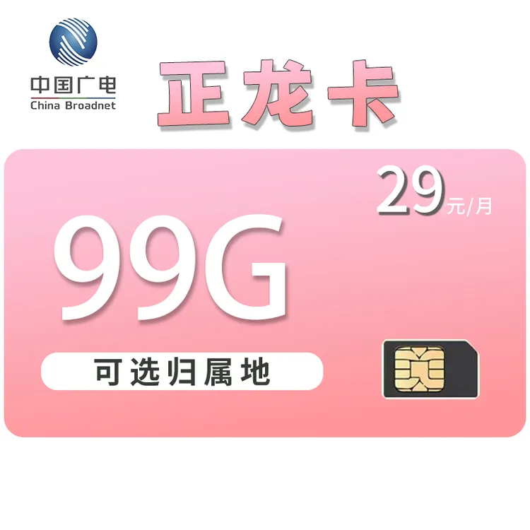 中国广电正龙流量卡29月租99G手机卡电话卡5g推荐全国通用不限速