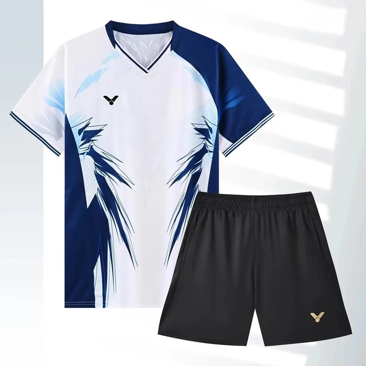 2025新款羽毛球服男女速干运动套装春夏T恤短袖比赛训练团队服
