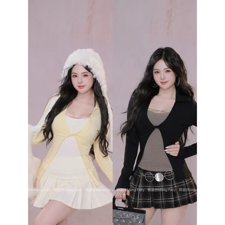 现货萌面侠【钓系嫩妹】扭结上衣百搭吊带半裙5657M5656M5627M7010M