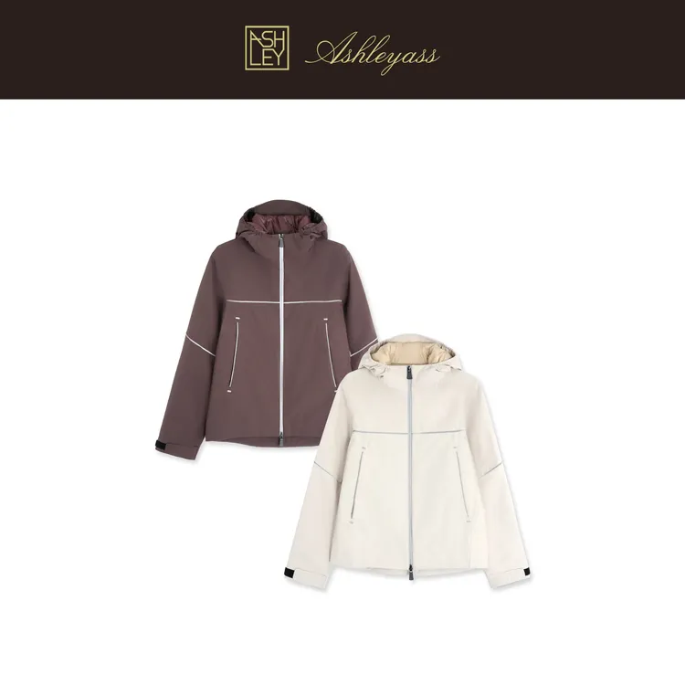 【ASHLEYASS】“裹挟羽绒”强压光调节魔术贴冲锋衣羽绒服LSY251640S