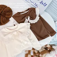 「Dannirabbit」【圆领花边】秋款&纯色甜美糯叽叽女童打底衫【G-5084】