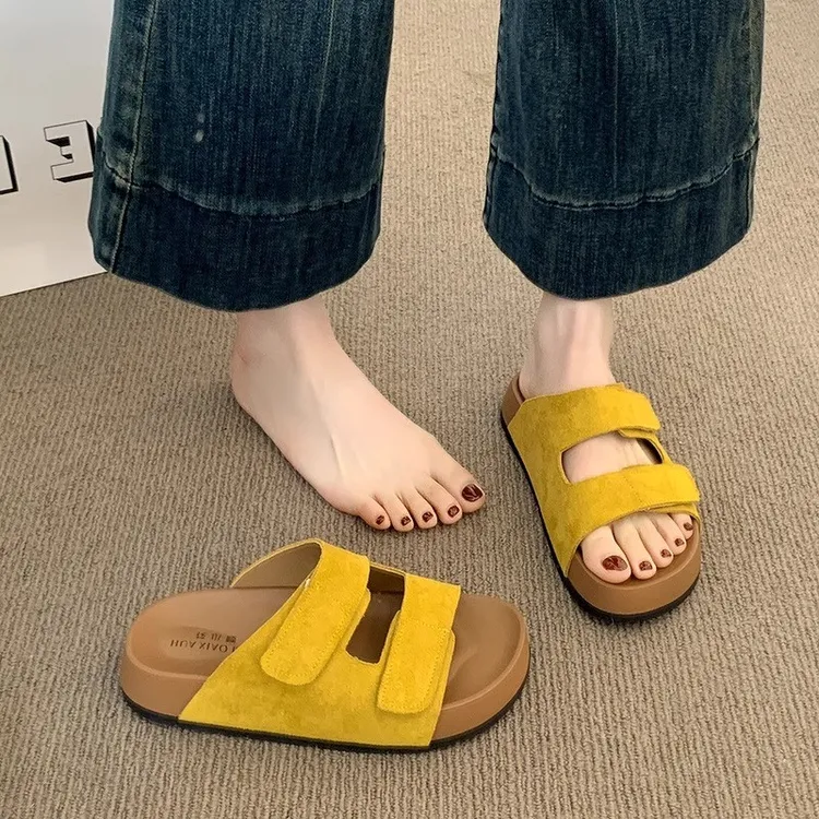 厚底勃肯凉拖鞋女夏外穿2025新款配裙子休闲时尚沙滩一字拖凉鞋子