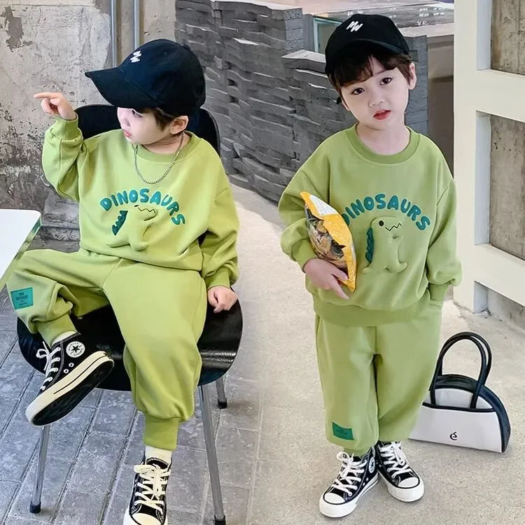 童装男童秋季套装2025年新款儿童韩版小童印花秋装炸街男宝两件套