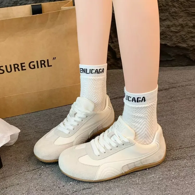 系带百搭休闲风鞋子阿根鞋时尚拼色时尚休闲鞋透气