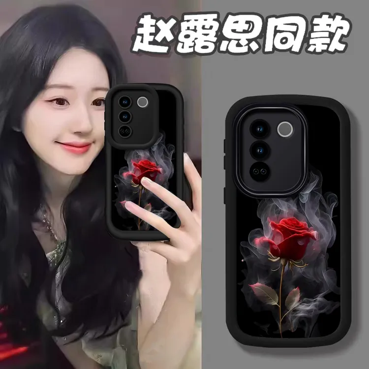 轻奢烟熏玫瑰适用vivoS16手机壳ins网红个性防摔vivoS16Pro全包