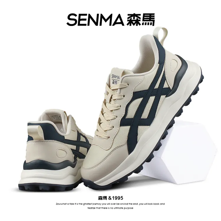 SENMA/森马男士秋冬季皮面鞋休闲鞋时尚百搭冬男鞋厚底潮流面包鞋