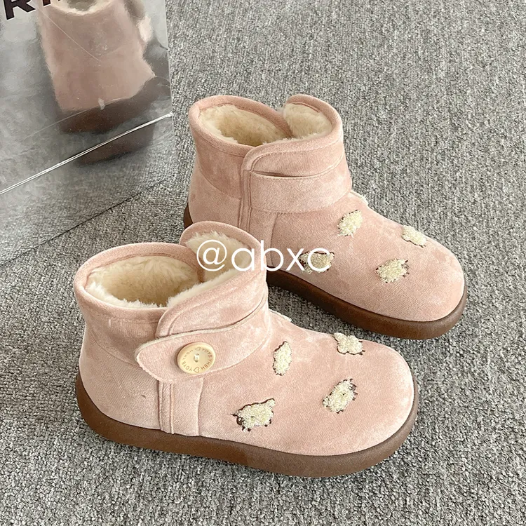 加厚毛毛棉鞋女款爆款2025新款保暖加绒冬季雪地靴百搭厚底休闲鞋