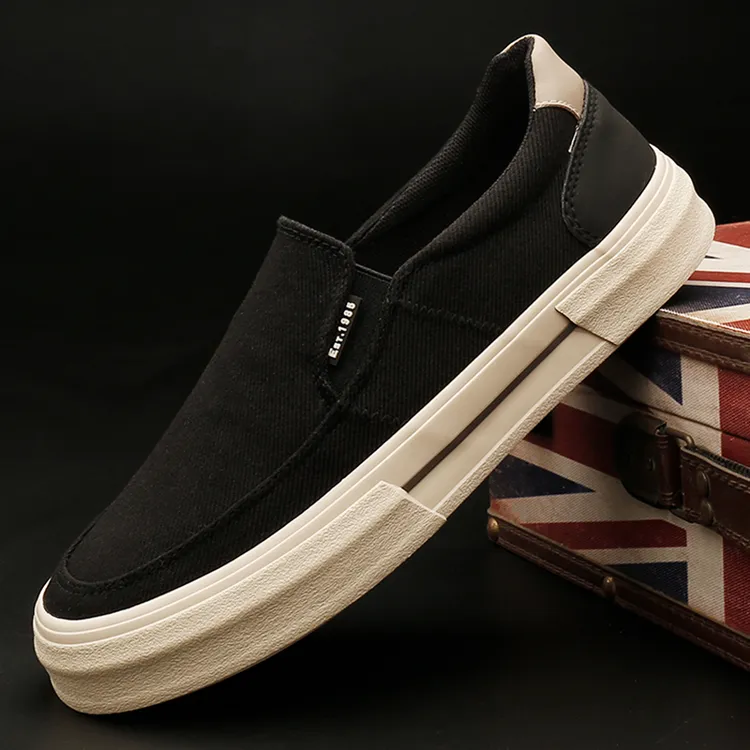 25813 男鞋透气潮鞋韩版百搭布鞋一脚蹬懒人休闲鞋秋季男士帆布鞋