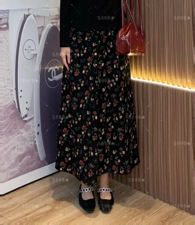 【仅半身裙】花老爷微胖大码女装微A碎花半身裙HLY3653