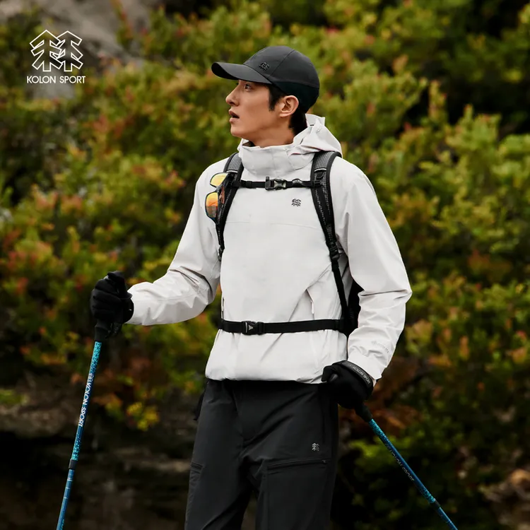 KOLON SPORT可隆冲锋衣2级防泼水防风男士GTX软壳三合一夹克