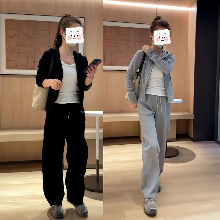 2025秋季新款设计感时尚百搭长袖开衫女内搭背心休闲阔腿裤三件套
