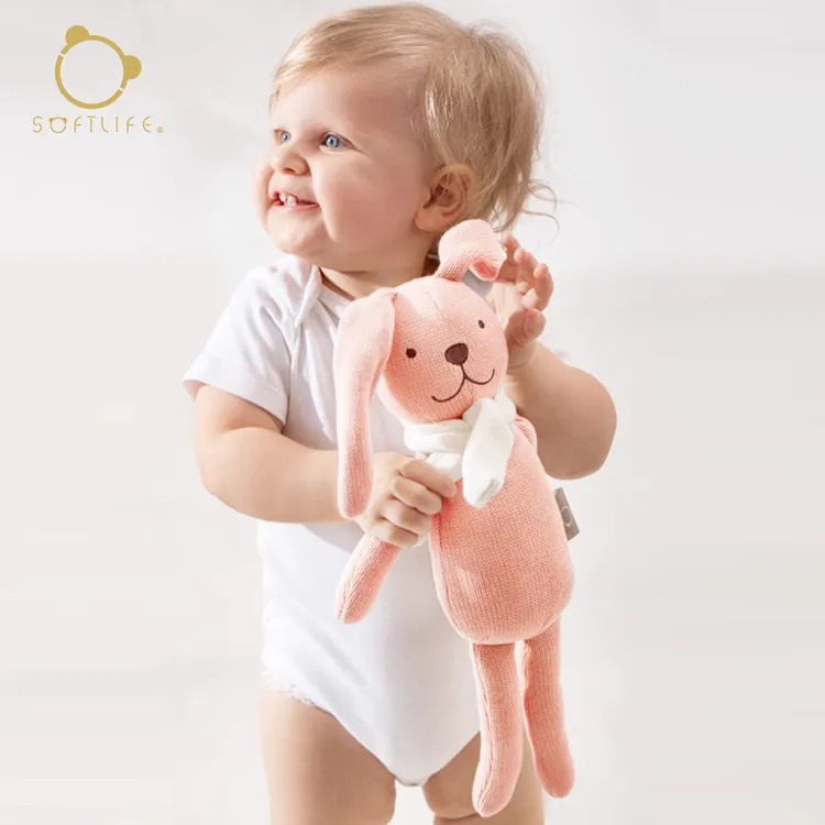 SoftLife 小兔子公仔安抚玩偶娃娃毛绒玩具睡觉可啃咬阿贝贝玩具1