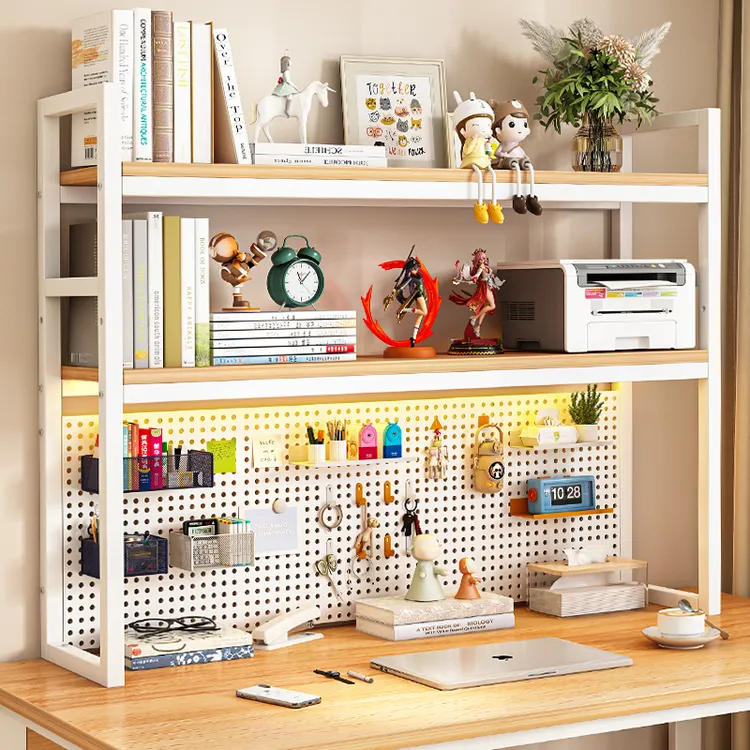 洞家家洞洞板书桌置物架桌面桌上书架收纳简易多层家用打印机架