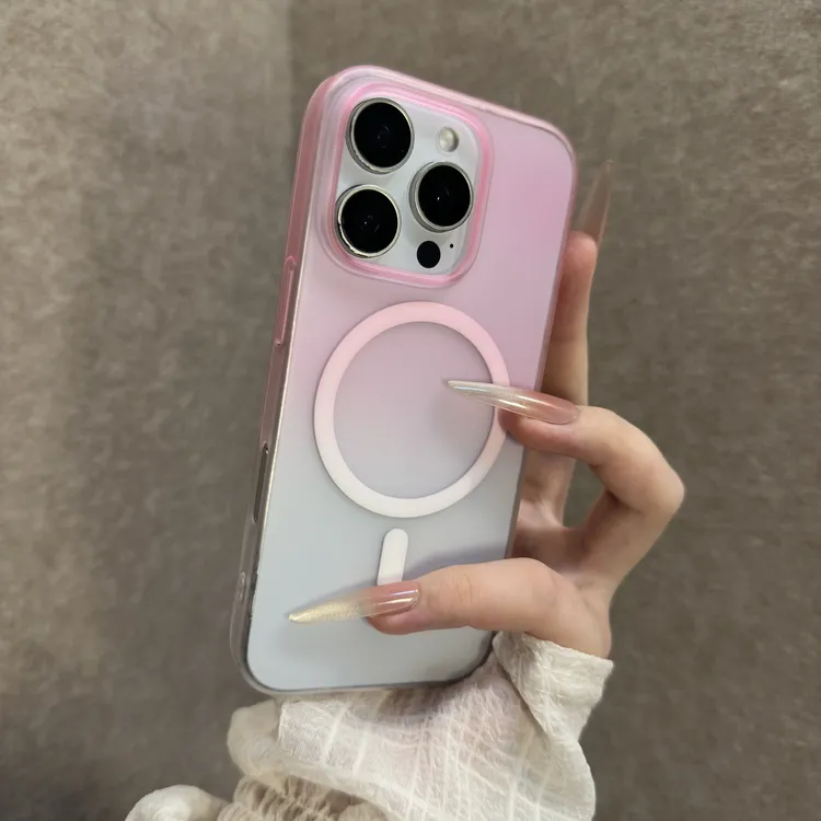 简约磁吸适用苹果16promax手机壳iPhone15超薄磨砂14全包防摔13女