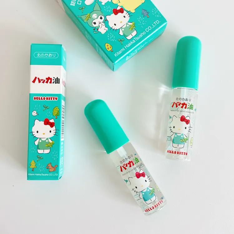 日本北海道北见hello kitty薄荷油清凉油提神喷雾醒脑驱蚊