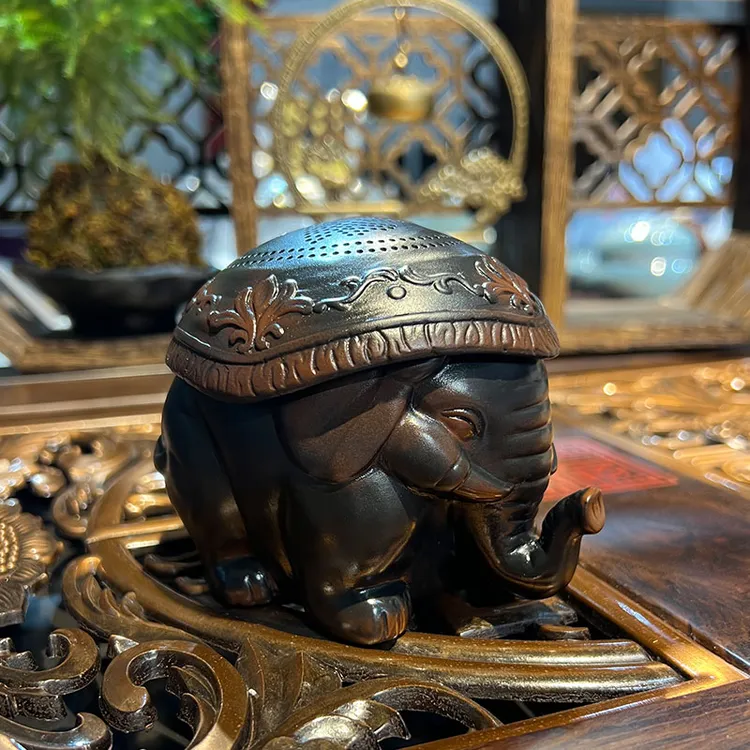 创意紫陶家用茶宠摆件高档茶道配件可养招财茶玩吉象如意茶滤