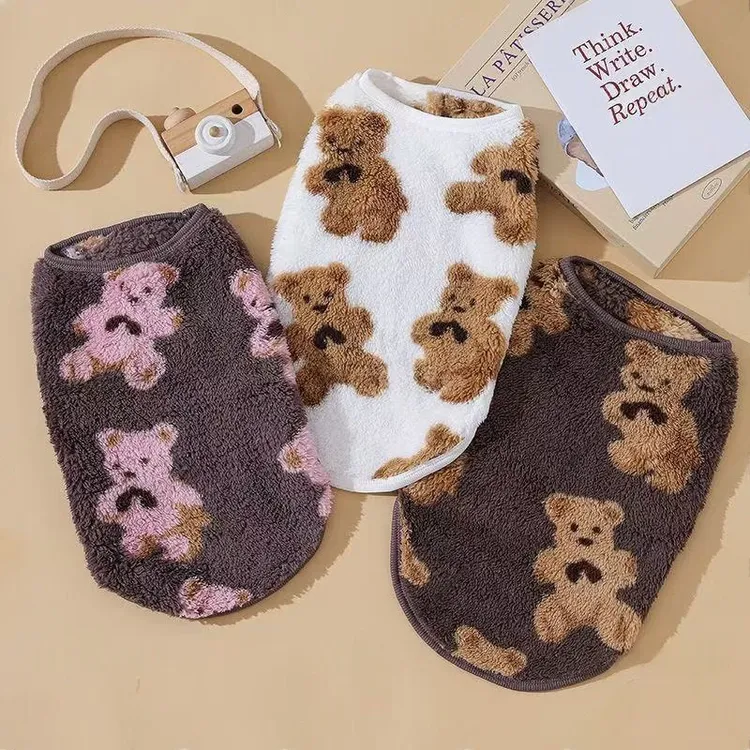 秋冬季宠物背心加绒加厚保暖狗衣服猫衣服套头泰迪比熊小中大型犬