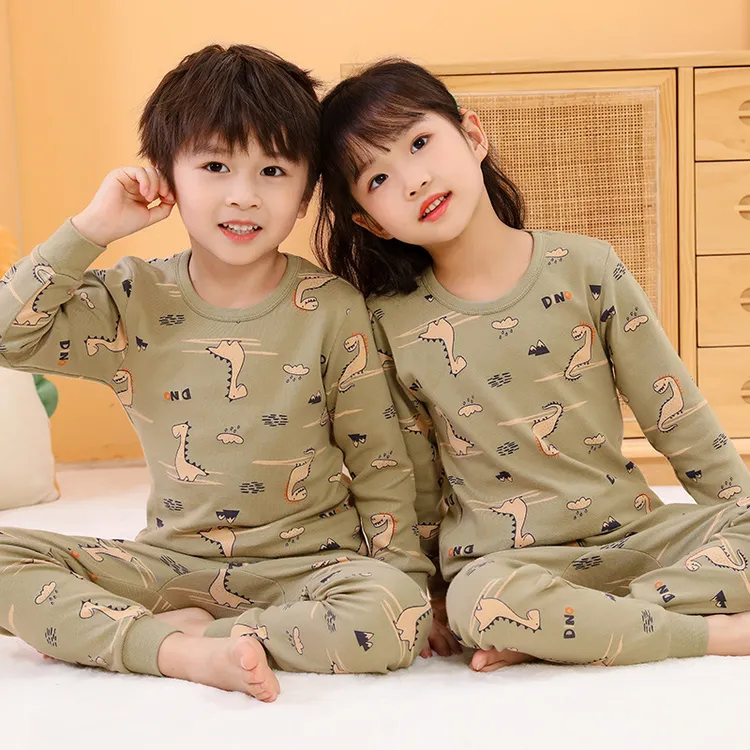 儿童内衣套装纯棉男童秋衣秋裤全棉女童睡衣小孩睡衣中大童棉毛衫