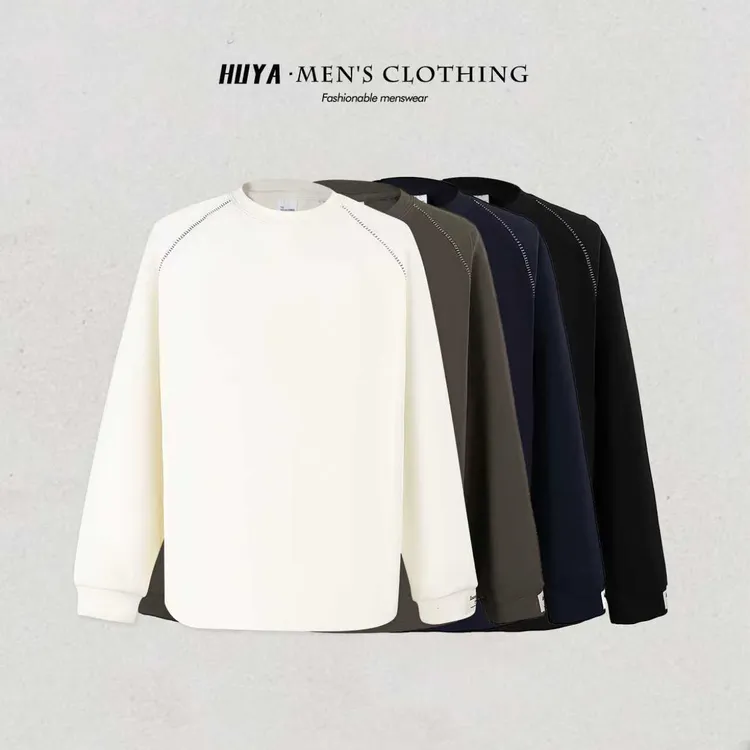 虎牙兄弟长袖男款2025冬季糯米双面暖绒亲肤保暖圆领打底衫Z6316