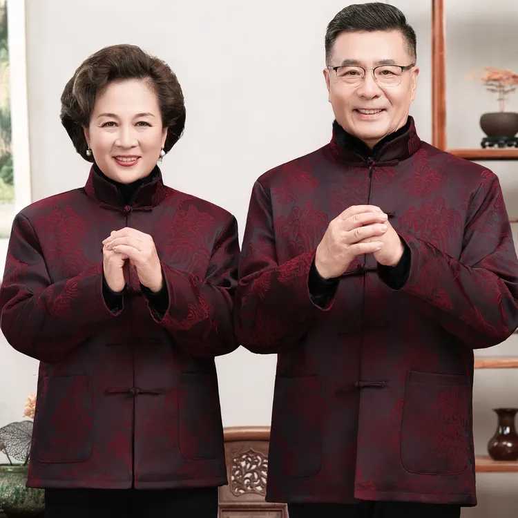 中老年人男唐装可拆卸内胆爸爸加厚保暖冬装爷爷奶奶生日寿宴衣服