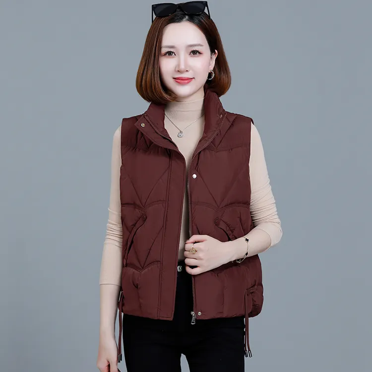 女士棉马甲2025新款秋冬外穿短款连帽坎肩妈妈装冬季女式外套马夹