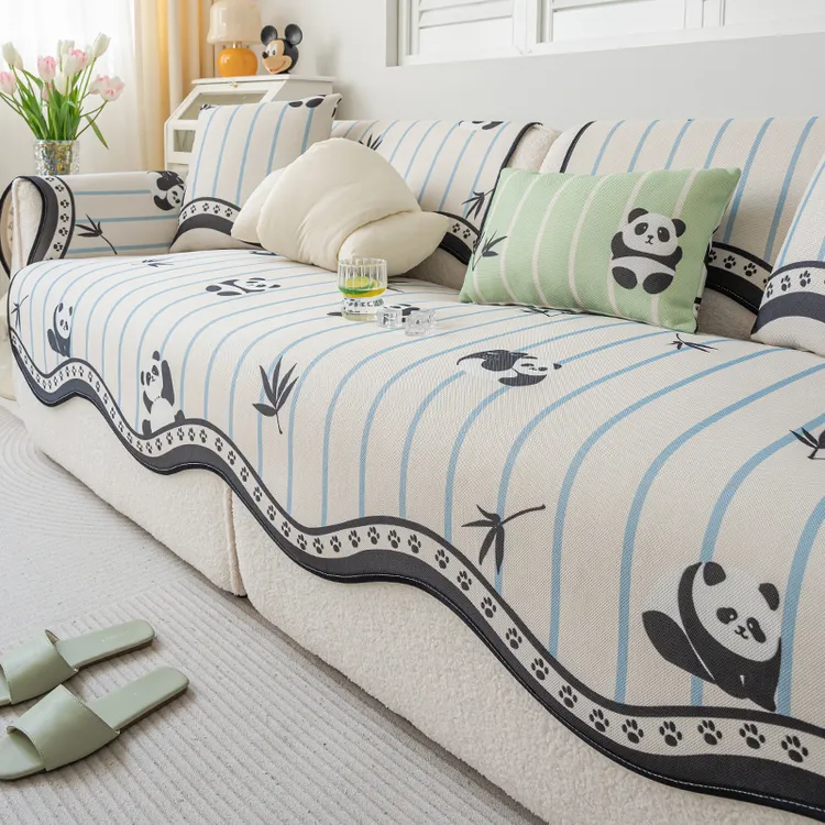 趣爸卡通沙发垫夏季冰丝凉感沙发坐垫2025新款防滑沙发套罩盖布巾