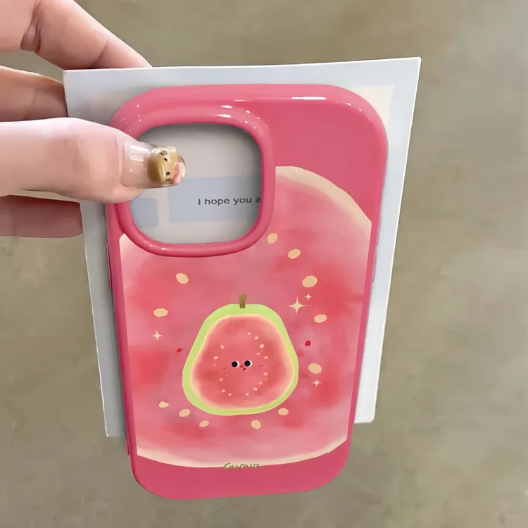 BANCA可爱粉芭乐适用iphone16Promax创意手机壳苹果15趣味14/13套