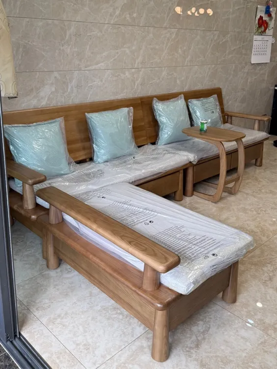 北美FAS级白蜡木冬夏两用大板沙发全实木带抽屉储物沙发