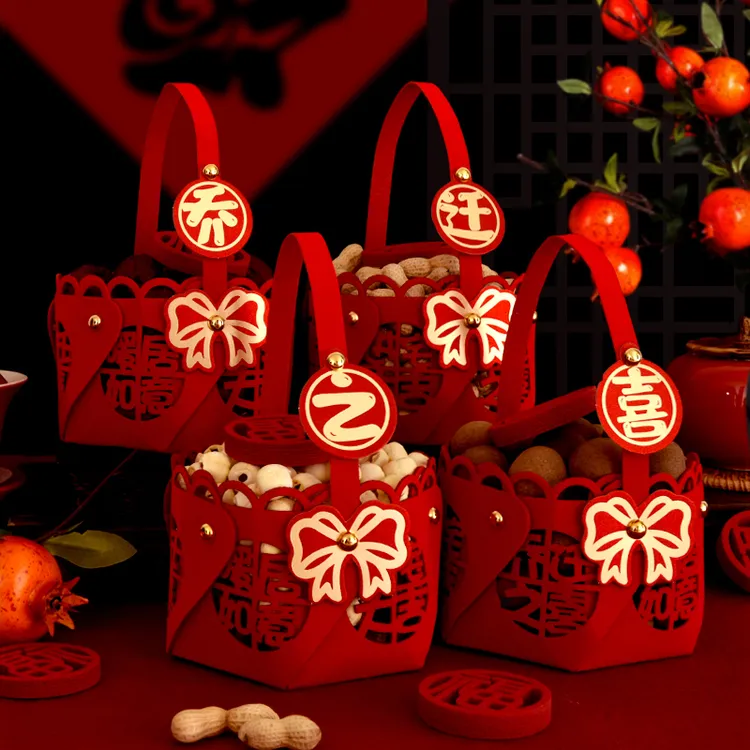 乔迁之喜篮子摆件新居入户手提篮搬新家仪式布置新房子小篮子装饰