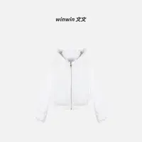 【雪道日记】文文私服 冬季新款连帽拼接羽绒服舒适保暖WWQ5YRF2180