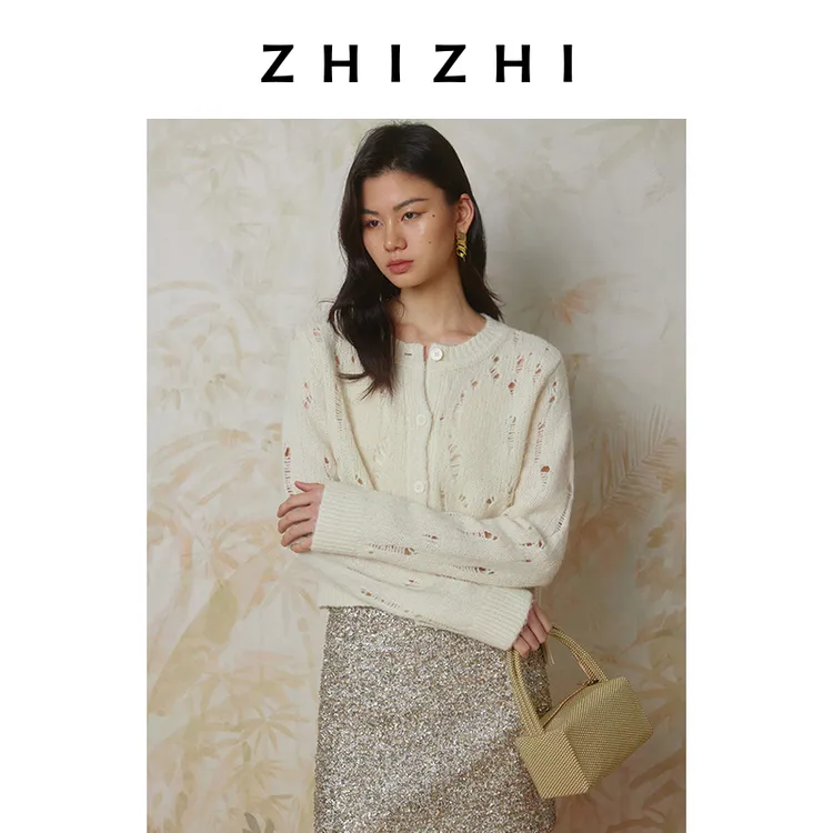 致知 胜常 短外套镂空时尚冬季新款简约百搭ZZ2DWKGY041