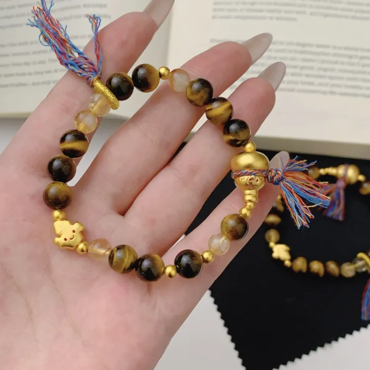 铜合金手链 灵丹葫芦手链 好运姜至虎眼石手串 Y038