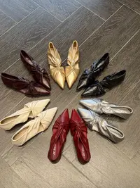 大气元（鞋子）尖头扭结镂空单鞋