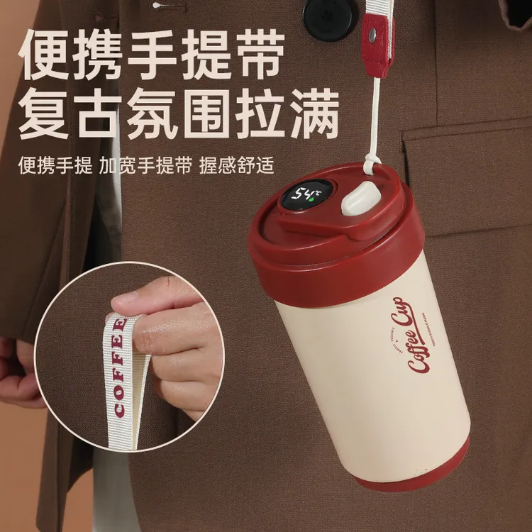 316保温杯礼品刻字内胆不锈钢智能陶瓷杯子显温便携高颜值咖啡杯