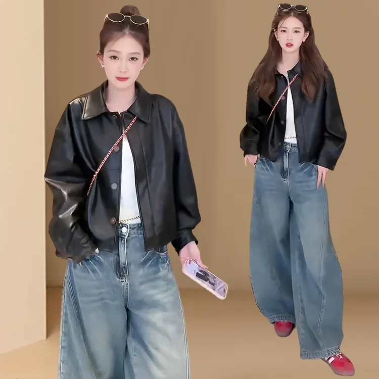 短款皮衣外套女2026春秋高级感黑色酷飒风小个子独特超好看皮夹克