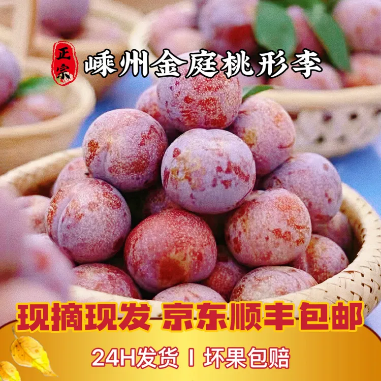 嵊州金庭正宗桃形李新鲜现摘现发脆甜李孕妇水果京东顺丰包邮