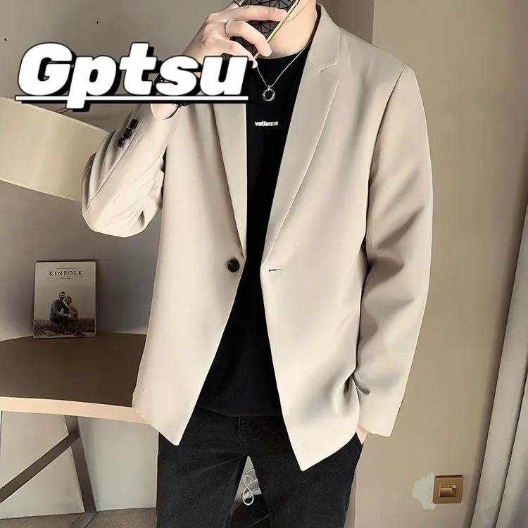 GPTSu高级西服男上衣春秋商务休闲西装外套韩版潮流轻熟风单西服