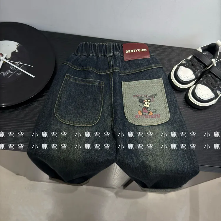 【小潮童】C25133春秋后袋墨镜米奇牛仔裤801