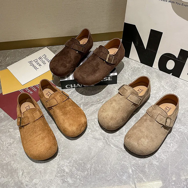 【退货补运费】全包勃肯鞋女2025新款早秋拼接款女鞋平底两穿包跟鞋